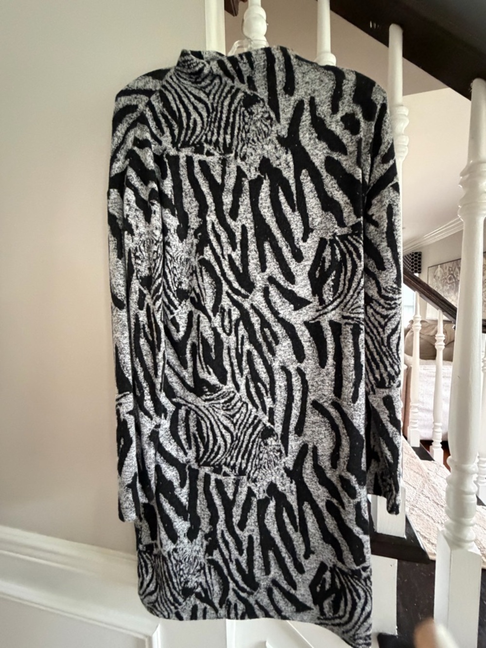 VENUS Black and White Zebra Knit Dress
